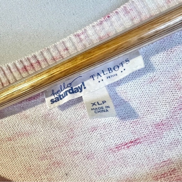 Talbots Hello Saturday Pink Space Dye Petite Sweater - Picture 4 of 6